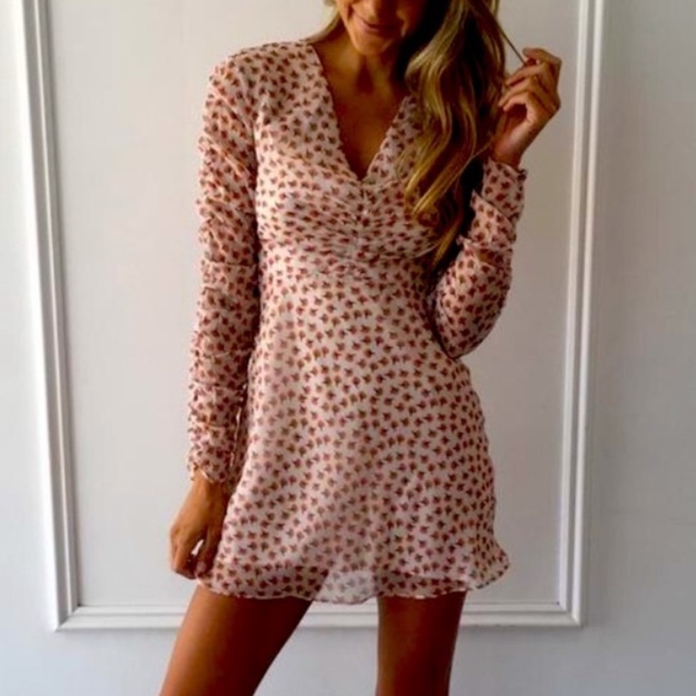 The East Order Fin Mini Dress Apricot Flor…
